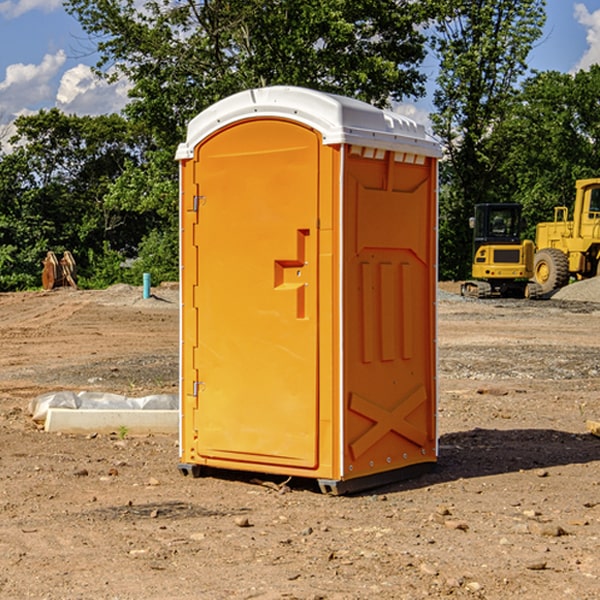 how often are the portable toilets cleaned and serviced during a rental period in Barker Texas